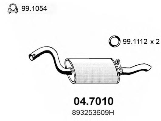  Silenciador posterior para Audi 90 89, 89Q, 8A, B3