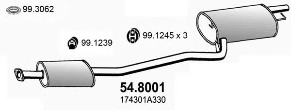 174301A450 Toyota silenciador posterior