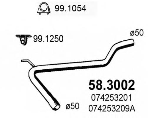 58.3002 Asso silenciador delantero