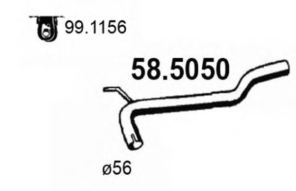 58.5050 Asso tubo de escape, del catalizador al silenciador