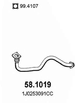 58.1019 Asso tubo de admisión del silenciador de escape delantero