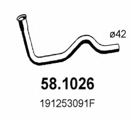 58.1026 Asso tubo de admisión del silenciador de escape delantero