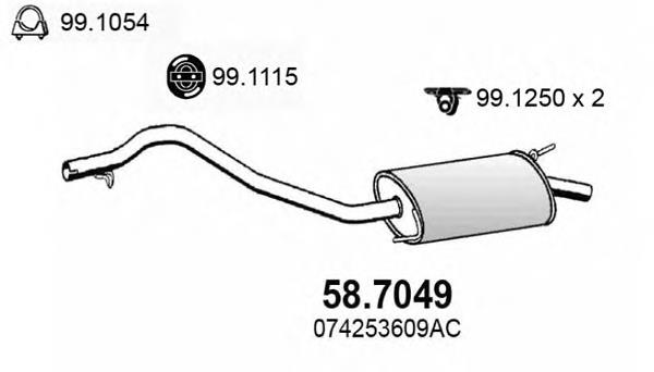 58.7049 Asso silenciador posterior