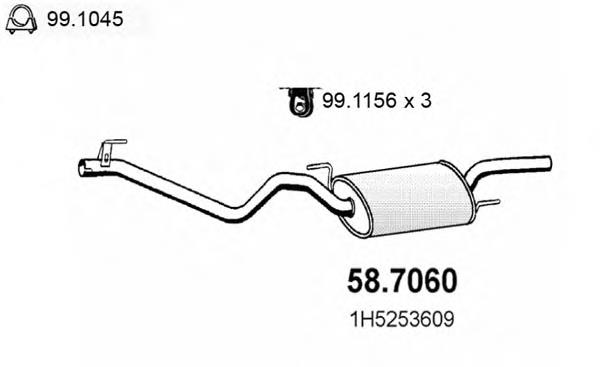 58.7060 Asso silenciador posterior