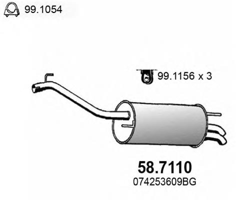 074253609AS VAG silenciador posterior