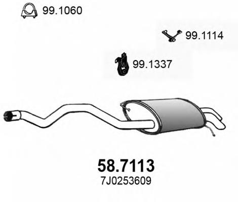 58.7113 Asso silenciador posterior