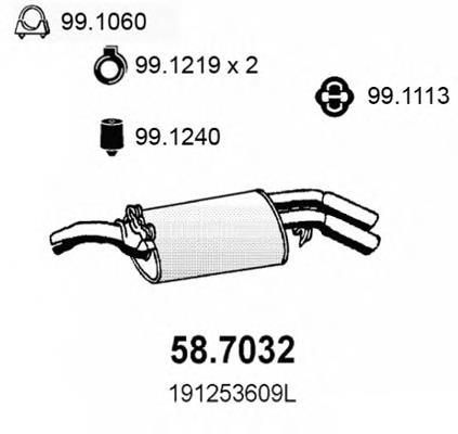 58.7032 Asso silenciador posterior