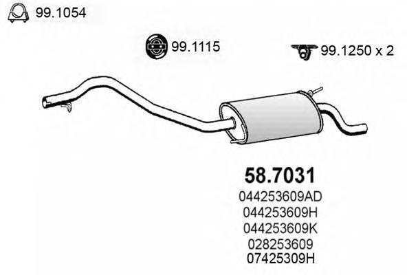 587031 Asso silenciador posterior