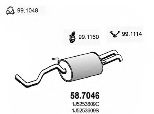 58.7046 Asso silenciador posterior