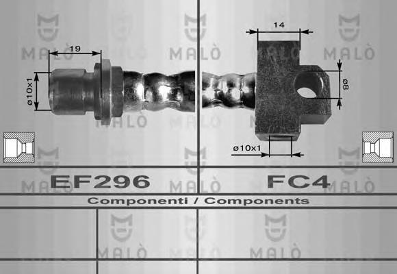 8698 Akron Malo tubo flexible de frenos trasero