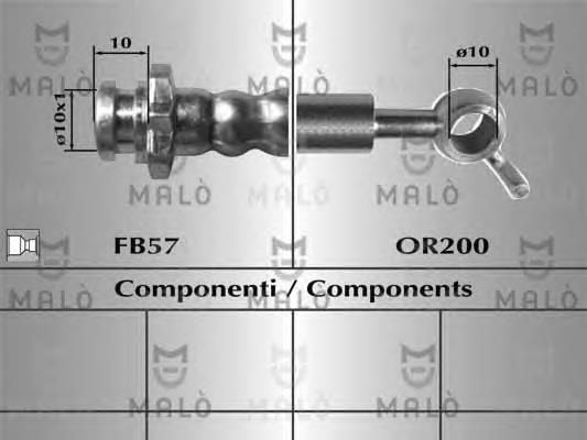 80822 Akron Malo tubo flexible de frenos trasero derecho