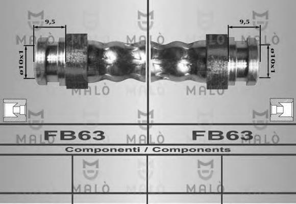 80040 Akron Malo tubo flexible de frenos trasero