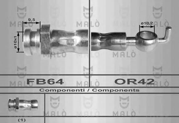 80041 Akron Malo tubo flexible de frenos trasero