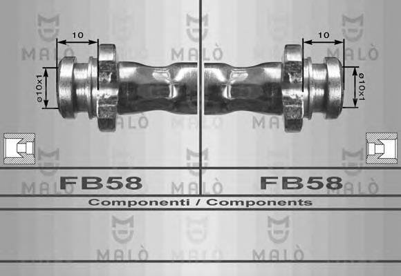 80012 Akron Malo tubo flexible de frenos trasero