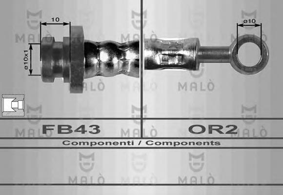 80073 Akron Malo tubo flexible de frenos trasero