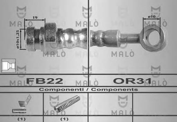 80496 Akron Malo tubo flexible de frenos delantero derecho