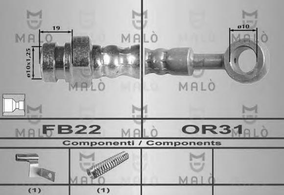 80482 Akron Malo tubo flexible de frenos delantero derecho