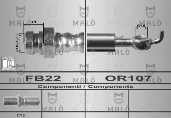 80626 Akron Malo tubo flexible de frenos trasero