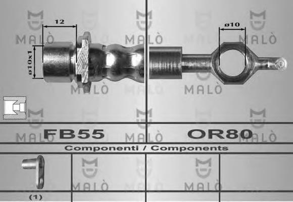 80609 Akron Malo tubo flexible de frenos trasero