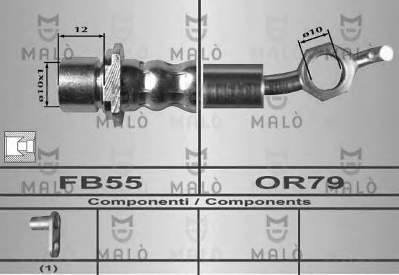 80401 Akron Malo tubo flexible de frenos delantero izquierdo