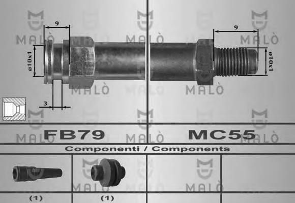 80284 Akron Malo tubo flexible de frenos trasero