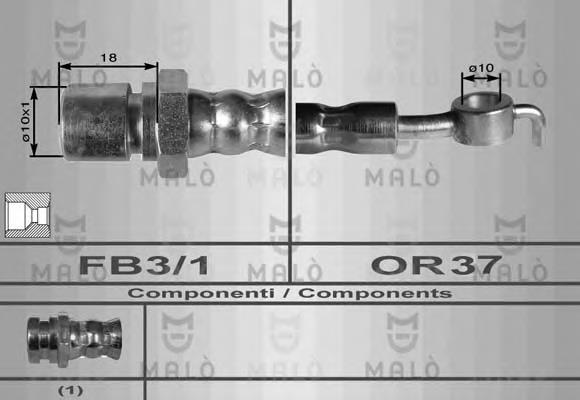 80322 Akron Malo tubo flexible de frenos trasero derecho