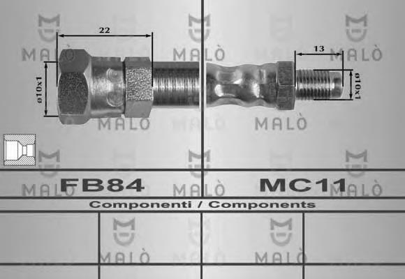  Tubo flexible de frenos trasero para Mercedes 100 631