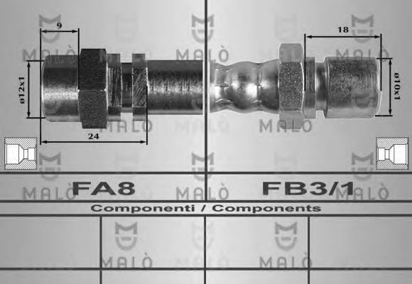 80333 Akron Malo tubo flexible de frenos trasero