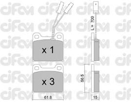 822-003-1 Cifam pastillas de freno delanteras