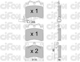 822-163-2 Cifam pastillas de freno delanteras