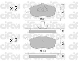 822-274-2 Cifam pastillas de freno delanteras