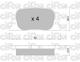 822-752-0 Cifam pastillas de freno traseras