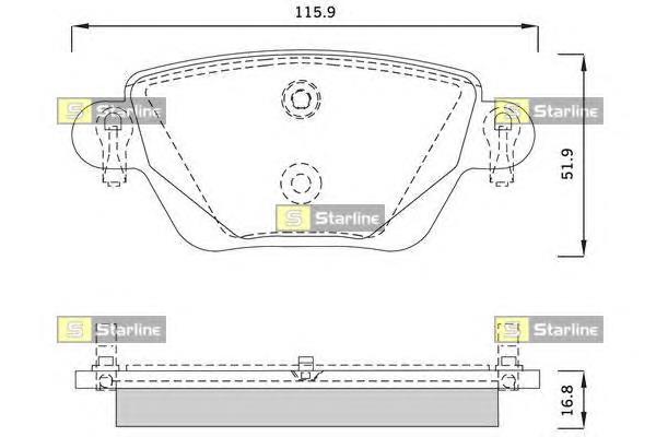 BD S252 Starline pastillas de freno traseras