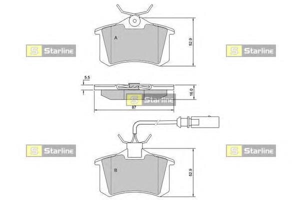 BD S375 Starline pastillas de freno traseras