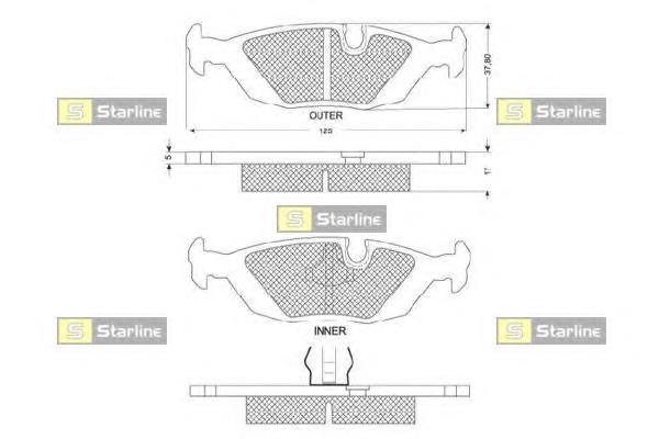 BD S079 Starline pastillas de freno traseras