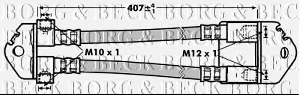 BBH7001 Borg&beck tubo flexible de frenos trasero