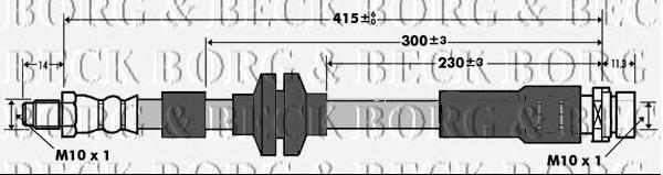 BBH7376 Borg&beck tubo flexible de frenos trasero