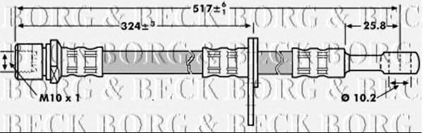 BBH7203 Borg&beck tubo flexible de frenos delantero derecho