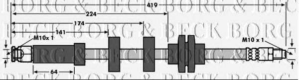 BBH6646 Borg&beck tubo flexible de frenos delantero derecho