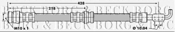 BBH6816 Borg&beck tubo flexible de frenos trasero