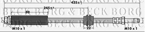 BBH7430 Borg&beck tubo flexible de frenos trasero