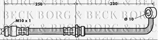 BBH7471 Borg&beck tubo flexible de frenos trasero izquierdo