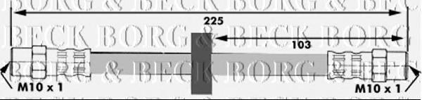 BBH6025 Borg&beck tubo flexible de frenos trasero izquierdo