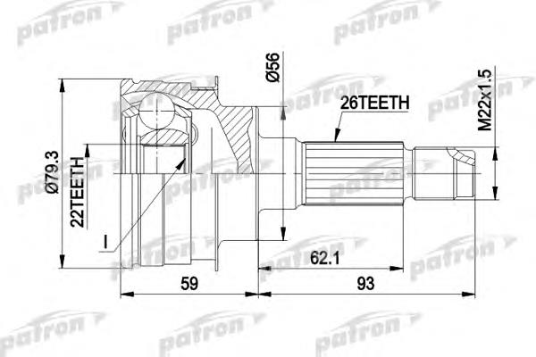 Árbol de transmisión delantero derecho F02425400 Mazda