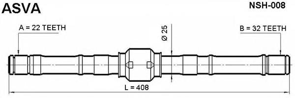 Árbol de transmisión delantero izquierdo NWPNS007 NTY