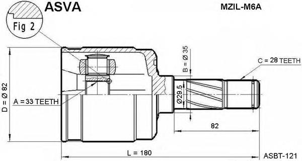 MZILM6A Asva junta homocinética interior delantera