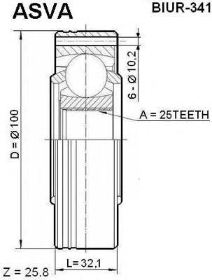 BIUR-341 Asva junta homocinética exterior trasera