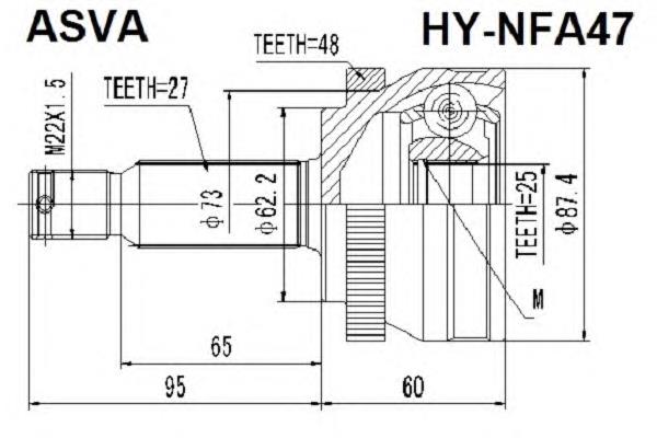 HYNFA47 Asva junta homocinética exterior delantera