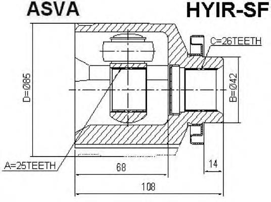  Junta homocinética exterior delantera derecha para Hyundai Santa Fe 1 