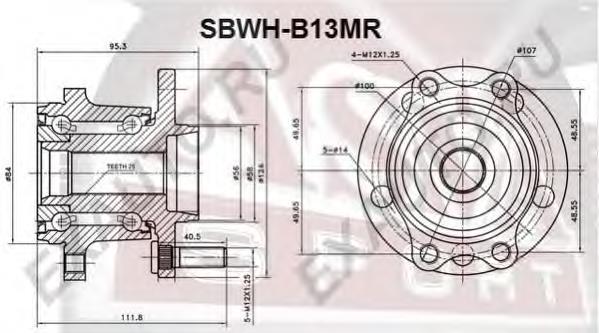 SBWHB13MR Asva cubo de rueda trasero